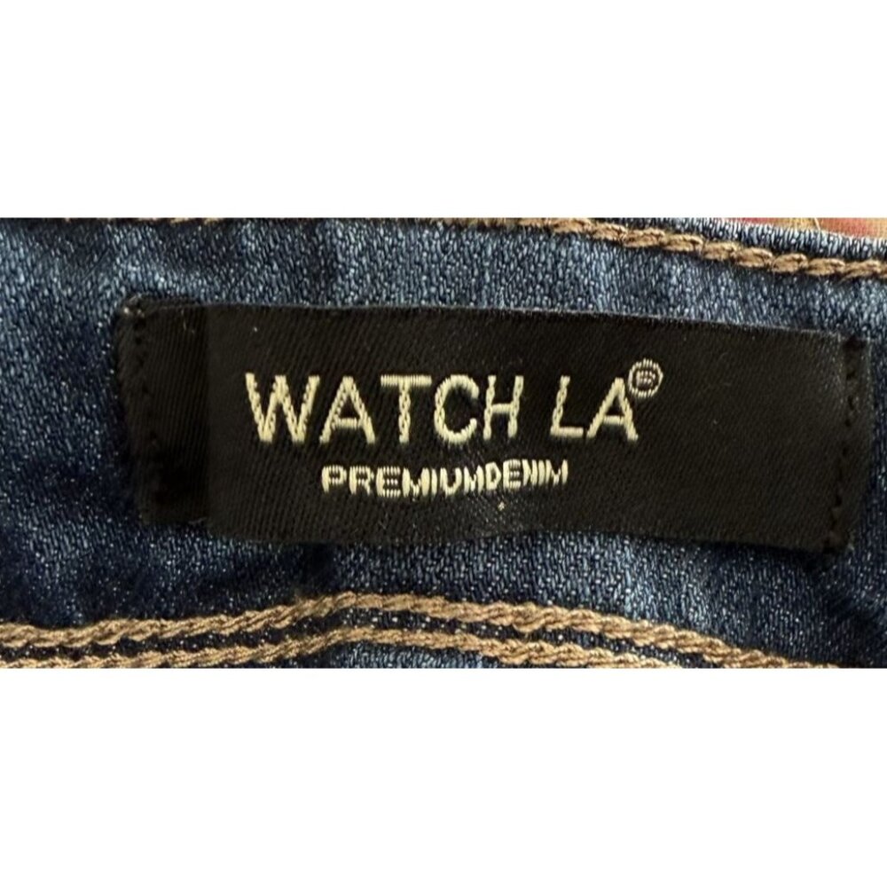 Watch LA Junior/Womens Blue Button-Fly Flare Jeans Size 9 Premium Denim NWT - Picture 6 of 8